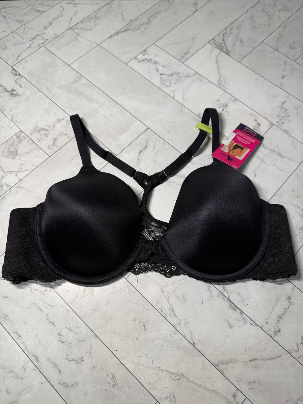 MaidenForm Racerback Lace Lift Bra Black 38B